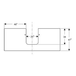 Geberit ONE Waschtischplatte Ausschnitt mittig Steinzeug für Aufsatzwaschtisch Schal... GEBERIT-505105001 4025410630919 (Abb. 1)