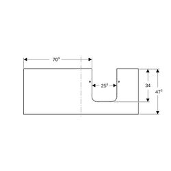 Geberit ONE Waschtischplatte Ausschnitt rechts Steinzeug für Aufsatzwaschtisch Schal... GEBERIT-505145001 4025410631213 (Abb. 1)