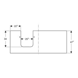 Geberit ONE Waschtischplatte Ausschnitt links Steinzeug für Aufsatzwaschtisch Schale... GEBERIT-505125002 4025410631107 (Abb. 1)