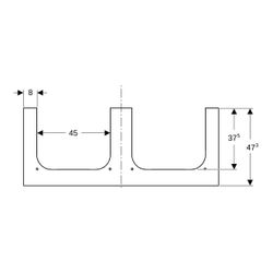 Geberit ONE Waschtischplatte Ausschnitt 2-fach, Steinzeug, für Aufsatzwaschtisch, 12... GEBERIT-505165001 4025410631299 (Abb. 1)