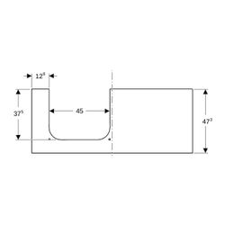 Geberit ONE Waschtischplatte Ausschnitt links, Steinzeug, für Aufsatzwaschtisch, 120... GEBERIT-505135002 4025410631169 (Abb. 1)