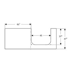 Geberit ONE Waschtischplatte Ausschnitt rechts, Steinzeug, für Aufsatzwaschtisch, 12... GEBERIT-505155002 4025410631282 (Abb. 1)
