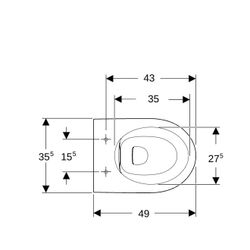Geberit iCon Wand-WC Tiefspüler, verkürzte Ausladung 49cm geschlossene Form, Rimfree... GEBERIT-502380001 4025410627971 (Abb. 1)