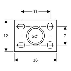Geberit Grundplatte rechteckig, Vierloch, mit Gewindemuffe G 2″... GEBERIT-362874261 4025410646132 (Abb. 1)