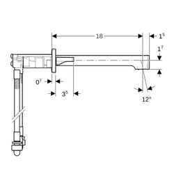 Geberit ONE Waschtischarmatur eckiges Design, Wandmontage Länge 18cm Zweigriffmische... GEBERIT-116461141 4025410064462 (Abb. 1)
