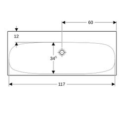 Geberit Acanto Waschtisch, Breite 120cm, Tiefe 48,2cm, ohne Hahnloch, ohne Überlauf,... GEBERIT-501880007 4025410895677 (Abb. 1)