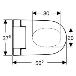 Geberit Dusch-WC AquaClean Alba, Wandhängend, Spülrandlos, KeraTect, 56,5x37,5x40,5c... GEBERIT-146350011 4025410095015 (Abb. 1)