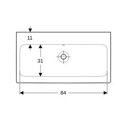 Geberit iCon Waschtisch, Breite 90cm, Tiefe 48,5cm, ohne Hahnloch, Überlauf sichtbar... GEBERIT-124093600 4022009320701 (Abb. 1)