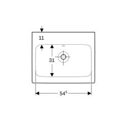Geberit iCon Waschtisch, Breite 60cm, Tiefe 48,5cm, ohne Hahnloch, Überlauf sichtbar... GEBERIT-124063000 4022009320671 (Abb. 1)