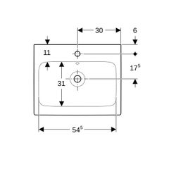 Geberit iCon Waschtisch, Breite 60cm, Tiefe 48,5cm, Hahnloch mittig, Überlauf sichtb... GEBERIT-124060000 4022009304312 (Abb. 1)