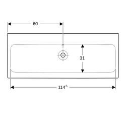 Geberit iCon Waschtisch, Breite 120cm, Tiefe 48,5cm, ohne Hahnloch, Überlauf sichtba... GEBERIT-124025000 4022009306576 (Abb. 1)