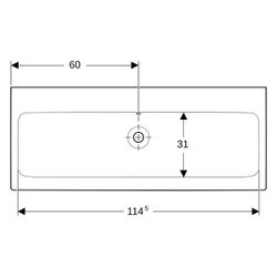 Geberit iCon Waschtisch, Breite 120cm, Tiefe 48,5cm, ohne Hahnloch, Überlauf sichtba... GEBERIT-124025000 4022009306576 (Abb. 1)