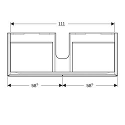 Geberit Xeno2 Unterschrank für Waschtisch mit, B ab 120cm, 2 Schubladen, 117,4x22x46... GEBERIT-500517431 4025416610298 (Abb. 1)