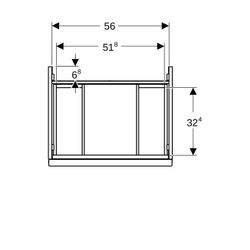 Geberit Acanto Unterschrank für Waschtisch 1 Schublade/Innenschublade WT 60cm Eiche ... GEBERIT-503003JH1 4025410140845 (Abb. 1)