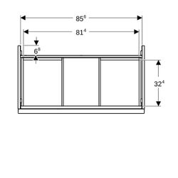 Geberit Acanto Unterschrank für Waschtisch 1 Schublade/Innenschublade WT 90cm Lava l... GEBERIT-503005JK2 4025410141361 (Abb. 1)