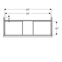 Geberit Acanto Unterschrank für WT 1 Schublade/Innenschublade WT 120cm, Nussbaum hic... GEBERIT-503006JR1 4025410127075 (Abb. 1)