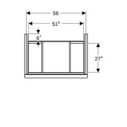 Geberit Acanto Unterschrank für WT 1 Schublade/Innenschublade verkürzte Ausl. WT 60c... GEBERIT-503008JH1 4025410143525 (Abb. 1)