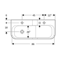 Geberit Bambini Spiel-/Waschlandschaft, 2 Waschplätze, tieferes Becken links B 90cm,... GEBERIT-502973001 4064746000126 (Abb. 1)