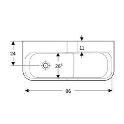 Geberit Bambini Spiel-/Waschlandschaft, 2 Waschplätze, tieferes Becken links B 90cm,... GEBERIT-502973SX2 4064746000300 (Abb. 1)