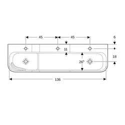 Geberit Bambini Spiel-/Waschlandschaft, 3 Waschplätze, tieferes Becken rechts B 140c... GEBERIT-502976791 4064746000775 (Abb. 1)