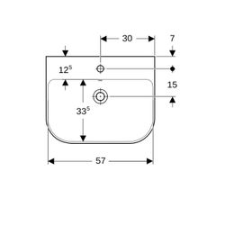 Geberit Smyle Waschtisch, Breite 60cm, Tiefe 48cm, Hahnloch mittig, Überlauf sichtba... GEBERIT-500228018 4025416358213 (Abb. 1)