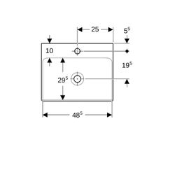 Geberit ONE Waschtisch Abgang vertikal, Breite 50cm, Tiefe 41cm, Hahnloch mittig, oh... GEBERIT-505020016 4025410953674 (Abb. 1)
