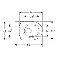 Geberit Acanto Set Wand-WC, mit WC-Sitzring, Tiefspüler TurboFlush, geschlossenes Ke... GEBERIT-502996001 4064746012204 (Abb. 1)