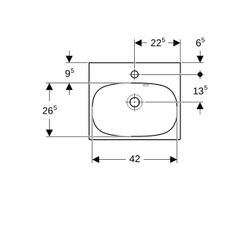 Geberit Acanto Handwaschbecken, 45x16,8x38,2cm, Hahnloch mittig, Überlauf sichtbar, ... GEBERIT-500636018 4022009352986 (Abb. 1)