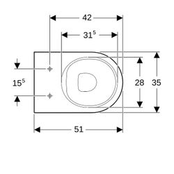 Geberit Acanto Stand-WC Tiefspüler, erhöht, wandbündig, geschlossene Form, Rimfree T... GEBERIT-500602018 4022009353235 (Abb. 1)