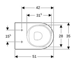 Geberit Acanto Stand-WC Tiefspüler, erhöht, wandbündig, geschlossene Form, Rimfree T... GEBERIT-500602012 4022009353228 (Abb. 1)