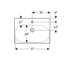 Geberit Acanto Waschtisch verkürzte Ausladung, Breite 60cm, Tiefe 42,2cm, Hahnloch m... GEBERIT-500631018 4022009353105 (Abb. 1)