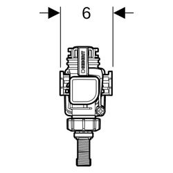 Geberit Füllventil Typ 383 Wasseranschluss seitlich 3/8", Nippel aus Messing, für Au... GEBERIT-240700005 4064746036989 (Abb. 1)