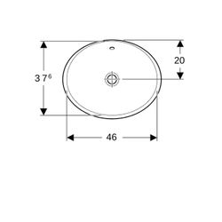 Geberit VariForm Einbauwaschtisch, oval, Breite 50cm, Tiefe 40cm, ohne Hahnloch, Übe... GEBERIT-500709012 4025416829690 (Abb. 1)