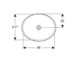 Geberit VariForm Einbauwaschtisch, oval, Breite 50cm, Tiefe 40cm, ohne Hahnloch, ohn... GEBERIT-500711002 4025416302148 (Abb. 1)