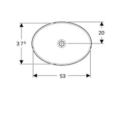 Geberit VariForm Einbauwaschtisch, oval, Breite 55cm, Tiefe 40cm, ohne Hahnloch, ohn... GEBERIT-500719002 4025416302254 (Abb. 1)