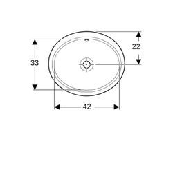 Geberit VariForm Unterbauwaschtisch oval Breite 42cm, Tiefe 42cm, ohne Hahnloch, Übe... GEBERIT-500749012 4025416771753 (Abb. 1)