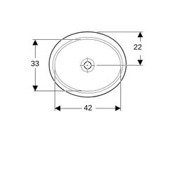 Geberit VariForm Unterbauwaschtisch oval Breite 42cm, Tiefe 42cm, ohne Hahnloch, ohn... GEBERIT-500751012 4025416772040 (Abb. 1)