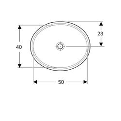 Geberit VariForm Unterbauwaschtisch, oval Breite 56cm, Tiefe 46cm, ohne Hahnloch, oh... GEBERIT-500755002 4025416302773 (Abb. 1)