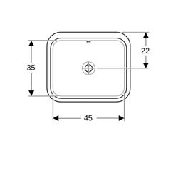 Geberit VariForm Unterbauwaschtisch rechteckig Breite 45cm, Tiefe 44cm, ohne Hahnloc... GEBERIT-500761012 4025416764045 (Abb. 1)