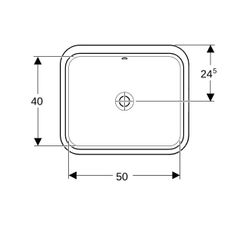 Geberit VariForm Unterbauwaschtisch rechteckig Breite 50cm, Tiefe 49cm, ohne Hahnloc... GEBERIT-500765012 4025416678427 (Abb. 1)