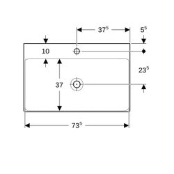 Geberit ONE Waschtisch Abgang vertikal, Breite 75cm, Tiefe 48cm, Hahnloch mittig, oh... GEBERIT-505020012 4025410953636 (Abb. 1)