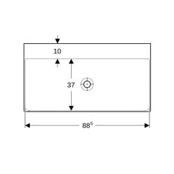 Geberit ONE Waschtisch Abgang vertikal, Breite 90cm, Tiefe 48cm, ohne Hahnloch, ohne... GEBERIT-505021013 4025410953704 (Abb. 1)