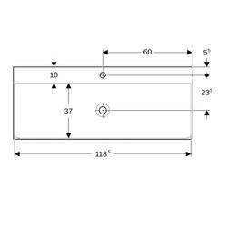 Geberit ONE Waschtisch Abgang vertikal, Breite 120cm, Tiefe 48cm, Hahnloch mittig, o... GEBERIT-505020015 4025410953667 (Abb. 1)