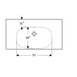 Geberit Acanto Waschtisch mit Ablagefläche, Breite 90cm, Tiefe 48,2cm, ohne Hahnloch... GEBERIT-500624012 4022009355147 (Abb. 1)