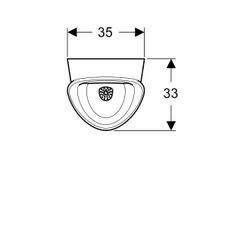 Geberit Renova M Urinal, Zulauf von hinten, Abgang nach hinten oder unten, Weiß... GEBERIT-503120001 4064746028496 (Abb. 1)