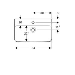 Geberit Renova Compact Waschtisch, Breite 60cm, Tiefe 37cm, Hahnloch mittig, Überlau... GEBERIT-226160600 4022009329209 (Abb. 1)