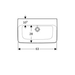 Geberit Renova Compact Waschtisch, Breite 65cm, Tiefe 40cm, ohne Hahnloch, ohne Über... GEBERIT-501717008 4025410868442 (Abb. 1)