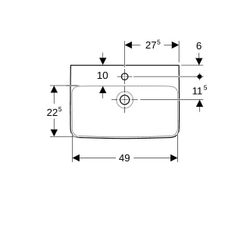 Geberit Renova Compact Waschtisch, 55x37cm, Hahnloch, ohne Überlauf, Weiß... GEBERIT-502998001 4064746008214 (Abb. 1)