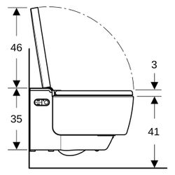 Geberit AquaClean Mera Classic Dusch-WC, Wandhängend, Spülrandlos, KeraTect, 38x39,5... GEBERIT-146200211 4025416317562 (Abb. 1)