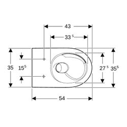 Geberit Renova Wand-WC Tiefspüler, TurboFlush, Tiefe 54cm, Weiß... GEBERIT-503061001 4064746026072 (Abb. 1)